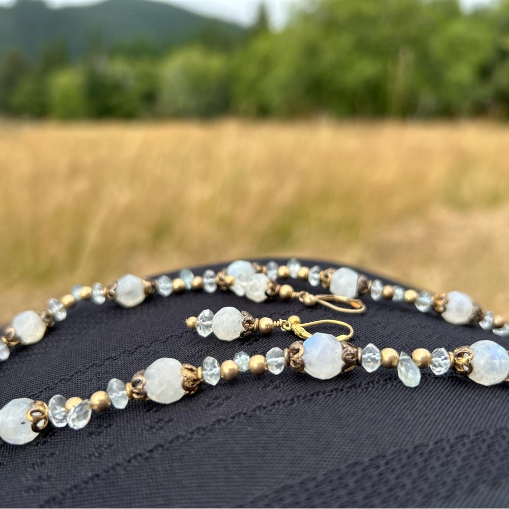Vintage Handmade Crystal Beaded Necklace NWT